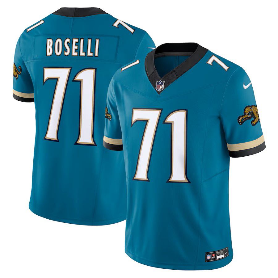 Men Jacksonville Jaguars #71 Tony Boselli Green Nike Throwback Vapor F.U.S.E. Limited Retired Player NFL Jersey